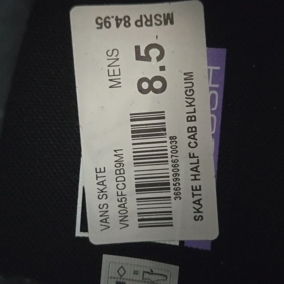 NWT Men's Black "Vans Half Cab" w/POPCUSH insole & DURACAP Gum colored Soles? ⁹ - Picture 4 of 9